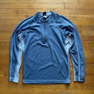 Prana Active Pullover Half Zip Long Sleeve Athletic Top Blue Gray Men's M